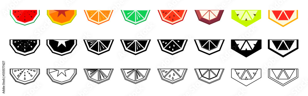 Fruits berries in geometric style. Vector illustration. Polygonal fruits. Raspberry grapefruit strawberry Apple orange pear tomato lemon kiwi lime blueberry BlackBerry watermelon. Collection of fruits Fruits berries in geometric style. Vector illustration. Polygonal fruits. Raspberry grapefruit strawberry Apple orange pear tomato lemon kiwi lime blueberry BlackBerry watermelon. Collection of fruits