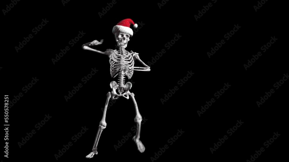 Looped animation of a dancing skeleton isolated on background with alpha matte. Christmas horror party. Looped animation of a dancing skeleton isolated on background with alpha matte. Christmas horror party.