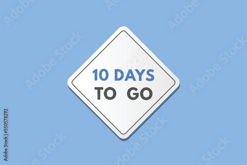 10 days to go countdown template. ten day Countdown left days banner design 
