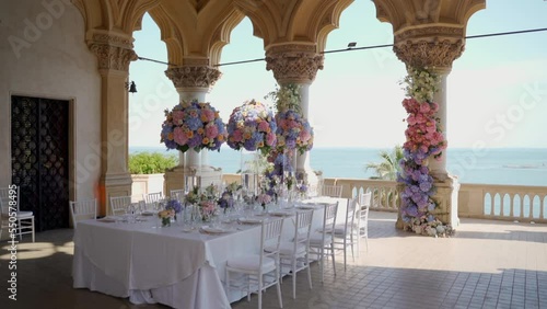 Decorated wedding table lake Como