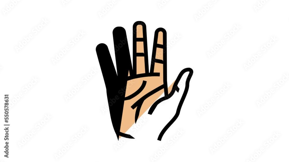 hand people body part color icon animation hand people body part color icon animation