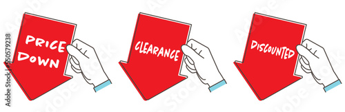 Price reduction, clearance, discount POP ads [Vector illustration