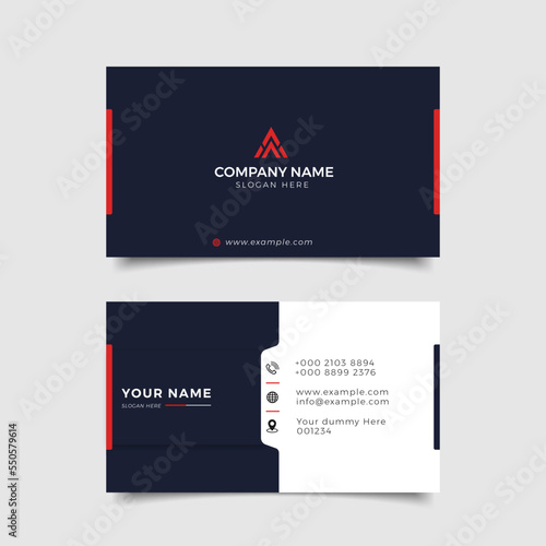 Modern business card black and Reed Corporate Professional