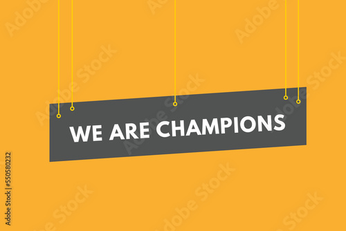 we are champions Button. we are champions Sign Icon Label Sticker Web Buttons 