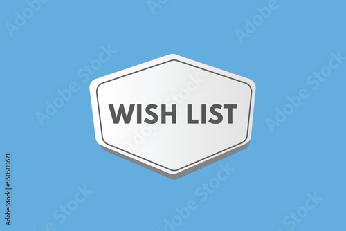 wish list Button. wish list Sign Icon Label Sticker Web Buttons 