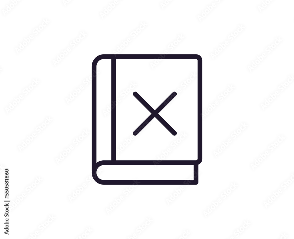 Book concept. Single premium editable stroke pictogram perfect for logos, mobile apps, online shops and web sites. Vector symbol isolated on white background. Book concept. Single premium editable stroke pictogram perfect for logos, mobile apps, online shops and web sites. Vector symbol isolated on white background.