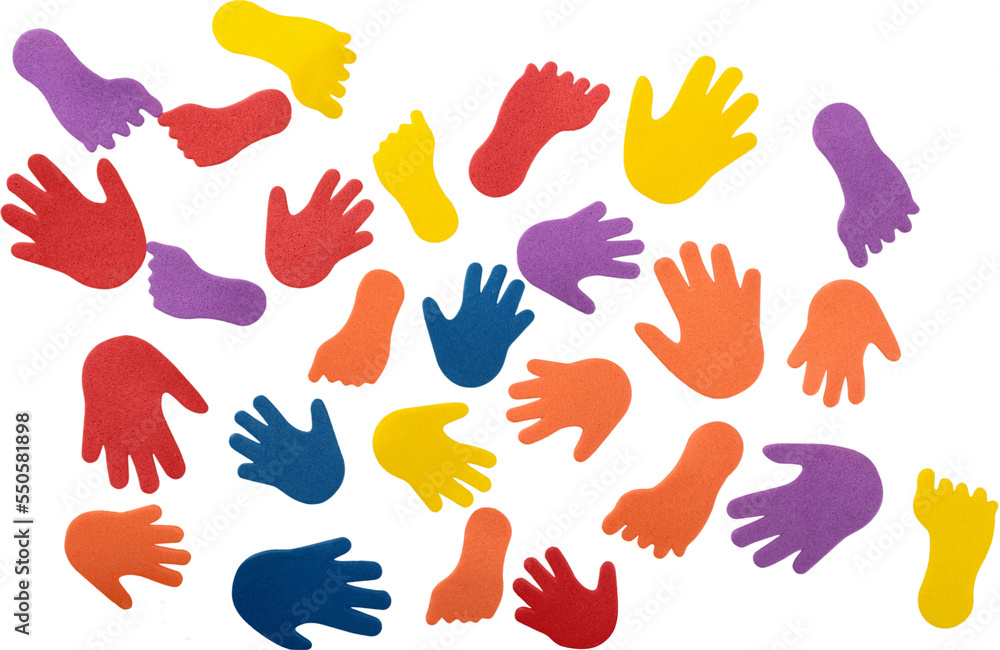 Colorful Felt Hands And Feet - Isolated Colorful Felt Hands And Feet - Isolated