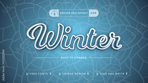 Winter Stroke - Editable Text Effect, Font Style