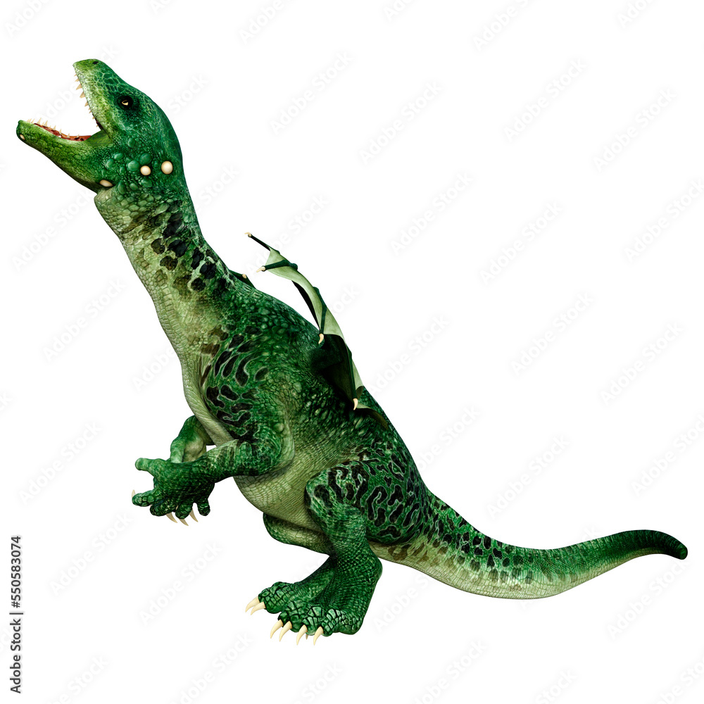 Fototapeta premium 3D Rendering Fairy Tale Dragon on White