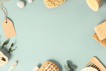 Natural skin care products. Zero waste, eco-friendly bathroom and spa accessories