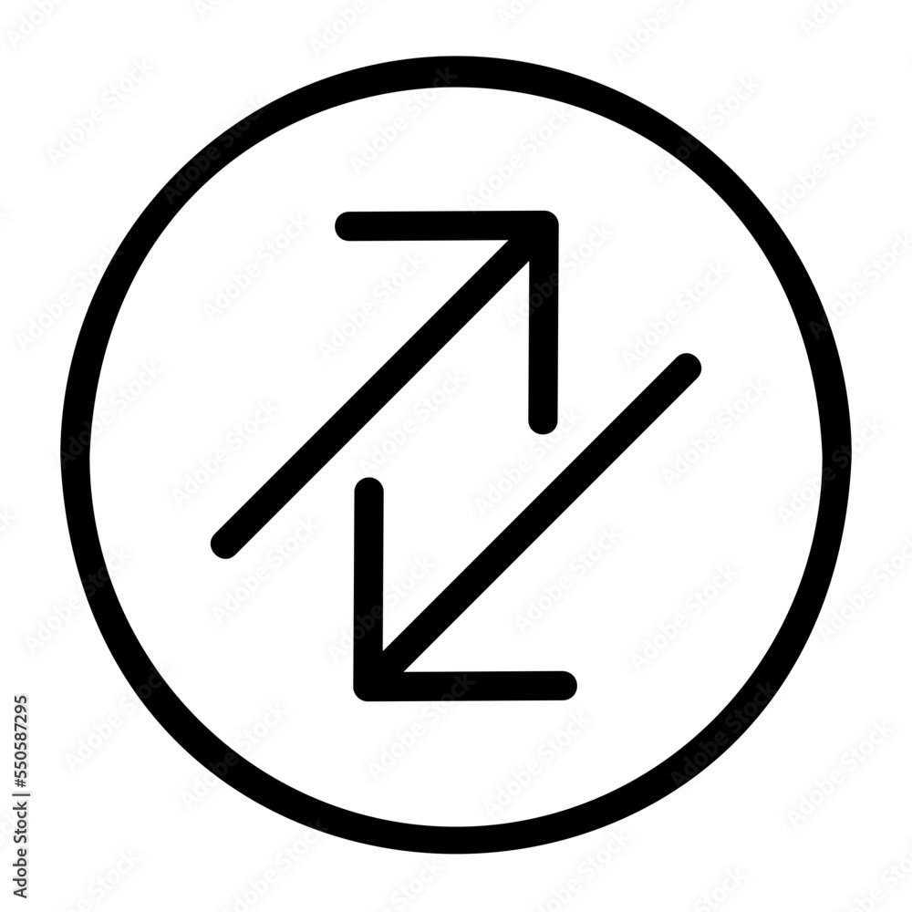 diagonal arrows line icon diagonal arrows line icon