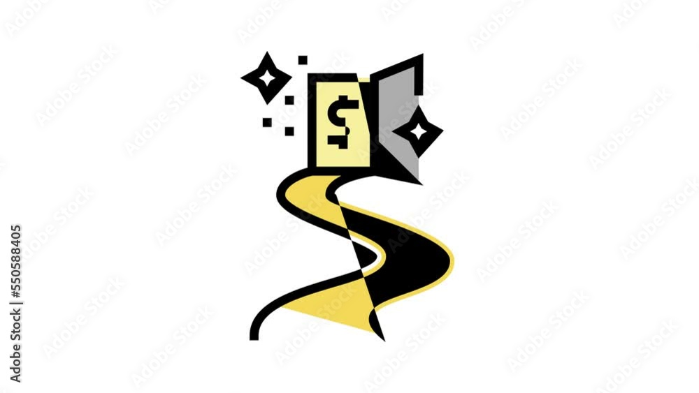 dream financial freedom money color icon animation dream financial freedom money color icon animation