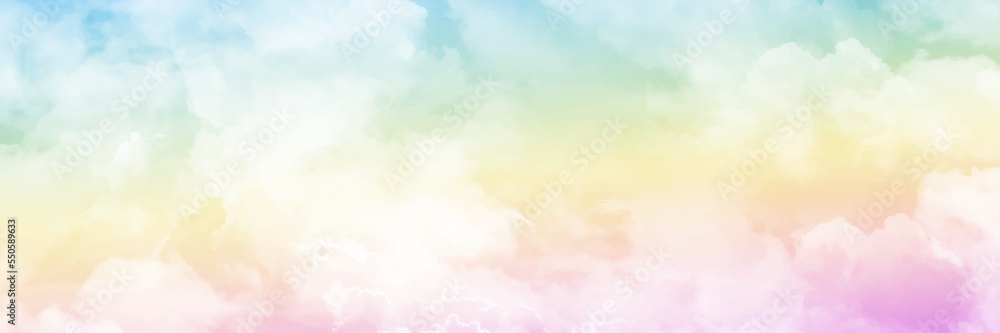 Cloud and sky with a pastel colored background. Colorfull sky abstract background