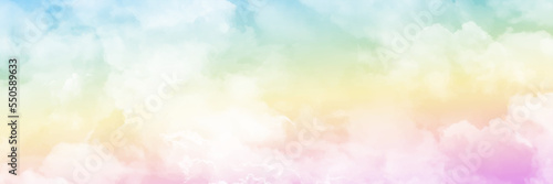 Cloud and sky with a pastel colored background. Colorfull sky abstract background