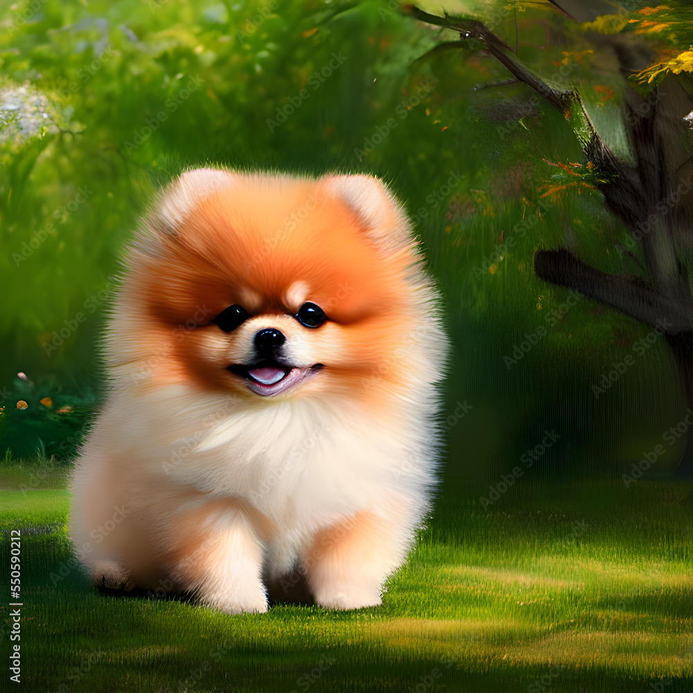 キュートなポメラニアンのイラスト キュートなポメラニアンのイラスト