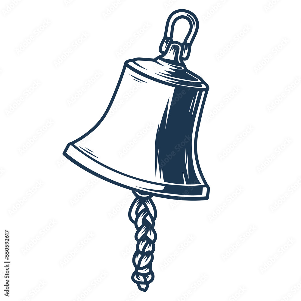 Ships bell vintage monochrome logotype Stock Vector Adobe Stock