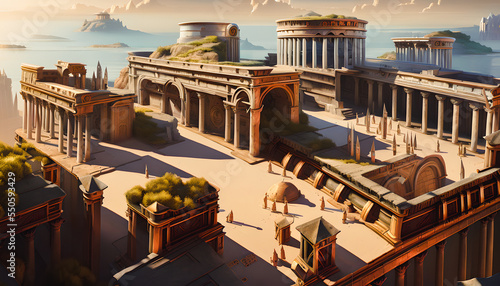 Artistic concept illustration of a Roman hipodrome, background illustration. © 4K_Heaven