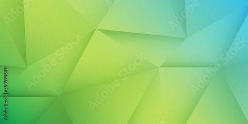 Green and Blue 3D Glowing Triangles  Modern Style Glowing Geometric Shapes Pattern  Abstract Futuristic Vector Background  Texture Design  Vector Template