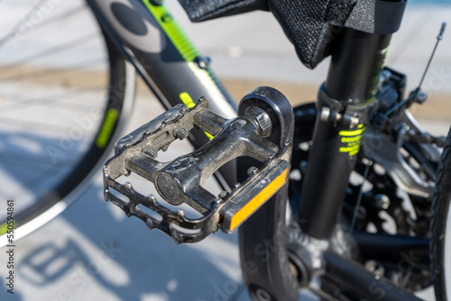 Bicycle pedal, close up