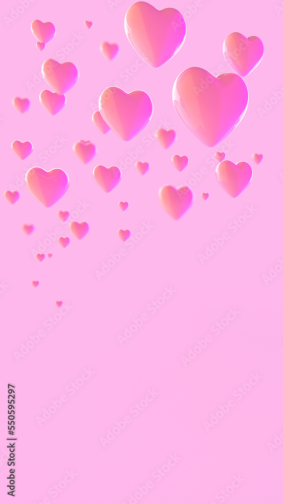 ピンク色のハートの背景素材