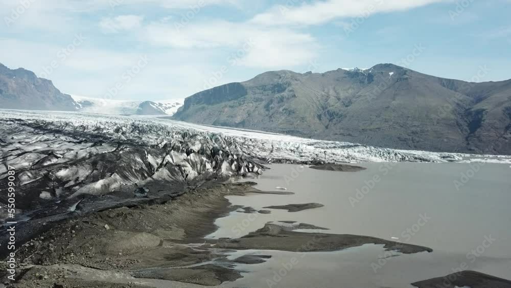 Beautiful Cinematic Aerial view of the massive Svinafellsjokull Beautiful Cinematic Aerial view of the massive Svinafellsjokull