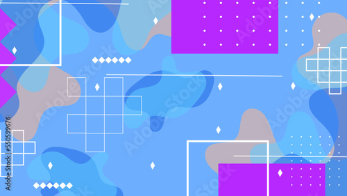 Abstract geometric pattern design in retro style. Vector illustration with memphis style