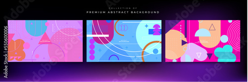 Abstract background with modern abstract covers design and memphis styel. Colorful geometric background, vector illustration.