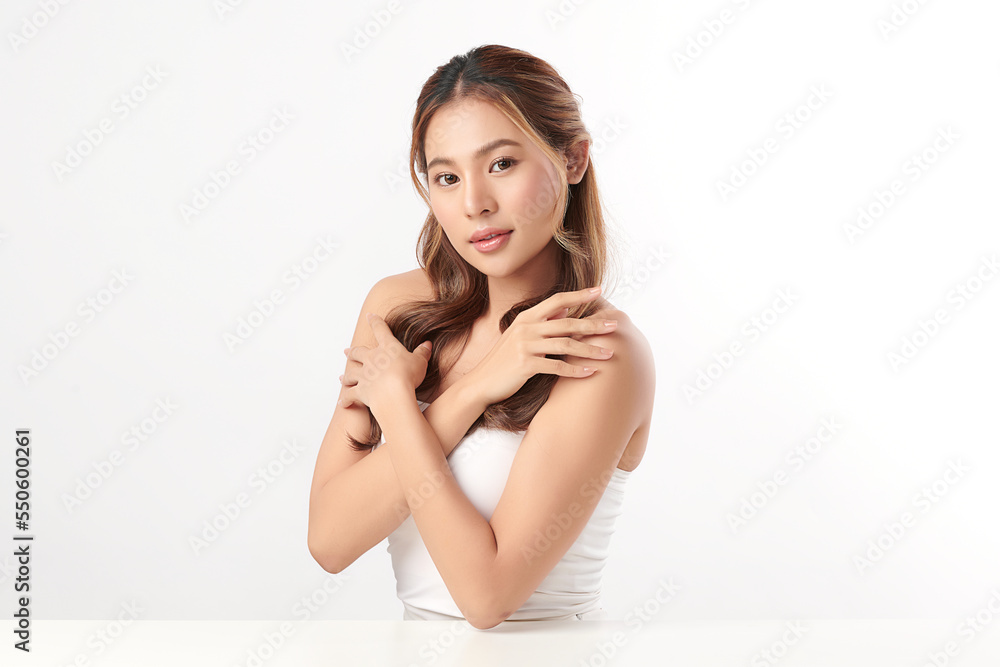 Beautiful young asian woman with clean fresh skin on white background, Face care, Facial treatment, Cosmetology, beauty and spa, Asian women portrait. Beautiful young asian woman with clean fresh skin on white background, Face care, Facial treatment, Cosmetology, beauty and spa, Asian women portrait.
