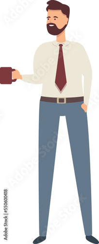 Team tea time icon cartoon vector. Commercial manager. Office marketing
