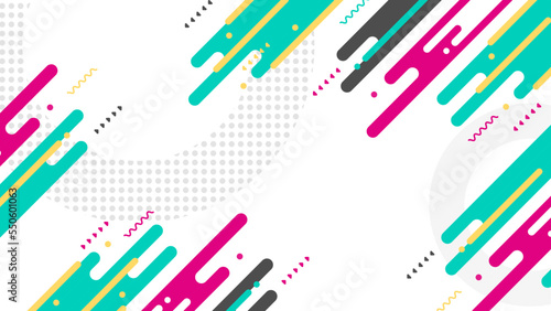 Abstract background with modern color memphis elements and retro-themed posters, banners and website landing pages. Abstract pop art color paint splash pattern background. Memphis geometry background