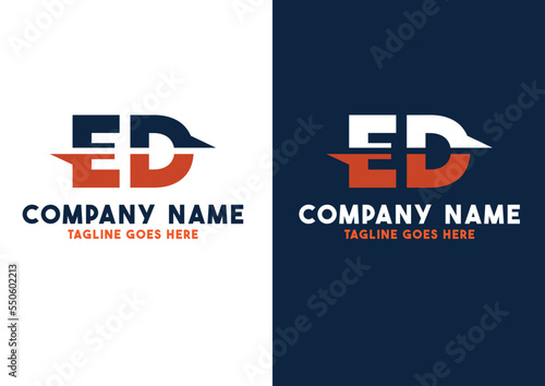 Letter ED logo design vector template, ED logo