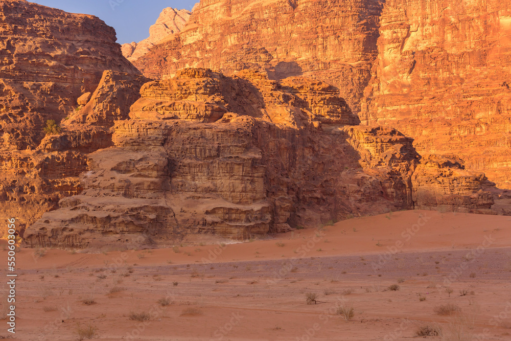 Wadi Rum Desert, Jordan. Jabal Al Qattar mountain