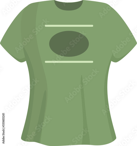 Olive green tshirt icon cartoon vector. Sport design. Front short