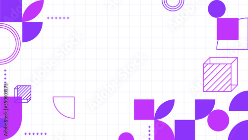 Cool trendy background design with memphis style and abstract shapes. Colorful modernism. Minimal geometric shapes composition. Futuristic patterns with pop art funky colors.