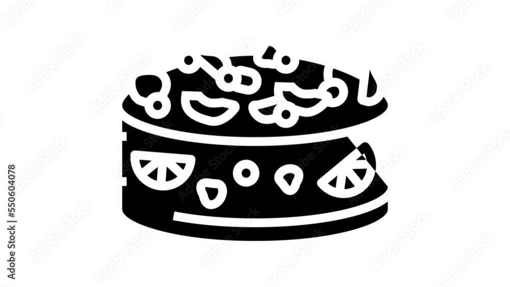 fruit cake food dessert line icon animation fruit cake food dessert line icon animation