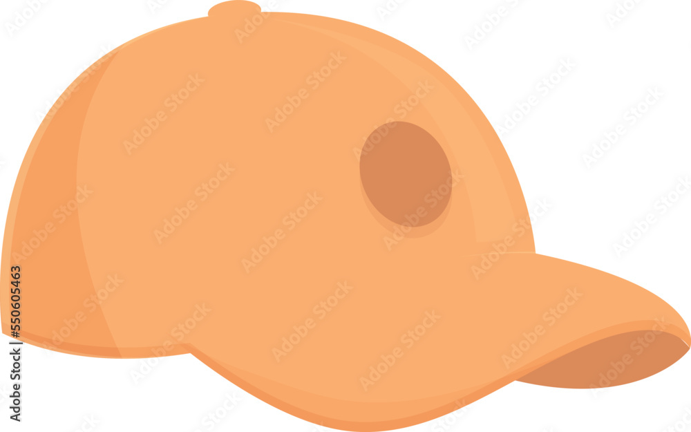Orange baseball hat icon cartoon vector. Cap template. Men fashion Orange baseball hat icon cartoon vector. Cap template. Men fashion