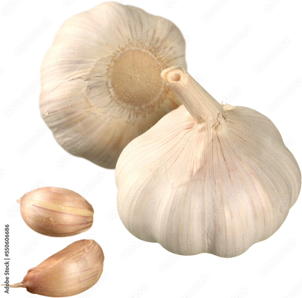 Fresh garlic cloves isolated on white background Fresh garlic cloves isolated on white background