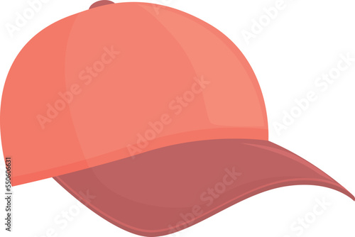 Red cap icon cartoon vector. Uniform appareal. Sport peak hat