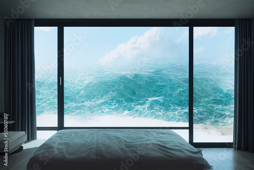 interior of a room near ocean