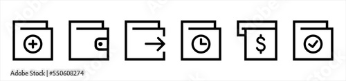 Finance icon set. e-commerce payment symbol signs, vector illustration