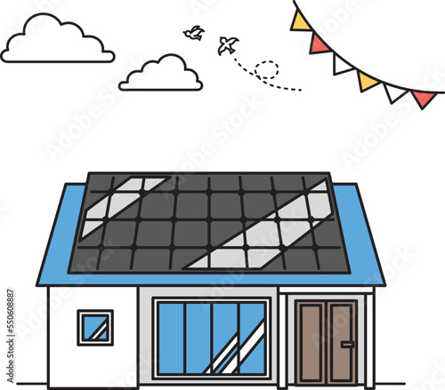 シンプルな住宅のイラスト（Gタイプ）