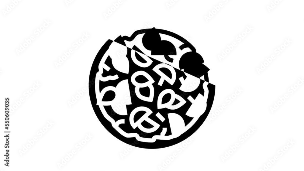 salad prepared from tomato glyph icon animation salad prepared from tomato glyph icon animation