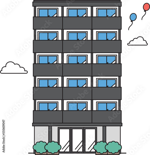 シンプルな住宅のイラスト（Yタイプ）