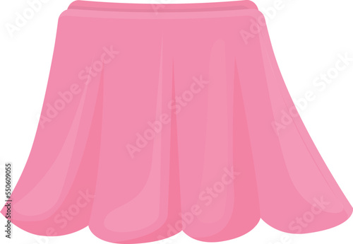 Pink skirt icon cartoon vector. Mini woman. Party shopping
