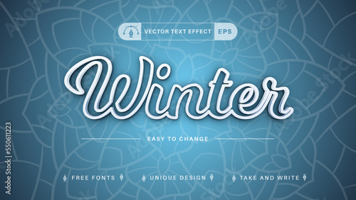 Winter Stroke - Editable Text Effect, Font Style