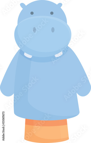 Hippo puppet icon cartoon vector. Show theater. Animal doll