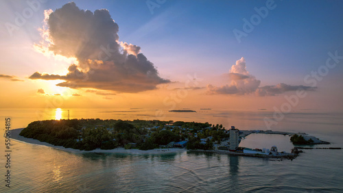 Obraz na plátně sunset - maldives Baa,Kamadhoo