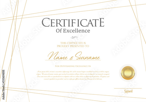 certificate or diploma retro vintage design vector