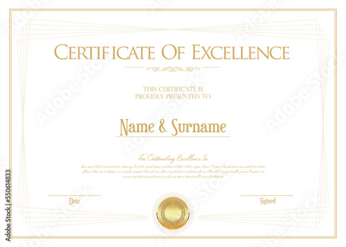certificate or diploma retro vintage design vector