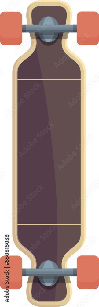 Naklejka premium Balance longboard icon cartoon vector. Shape board. Desk urban